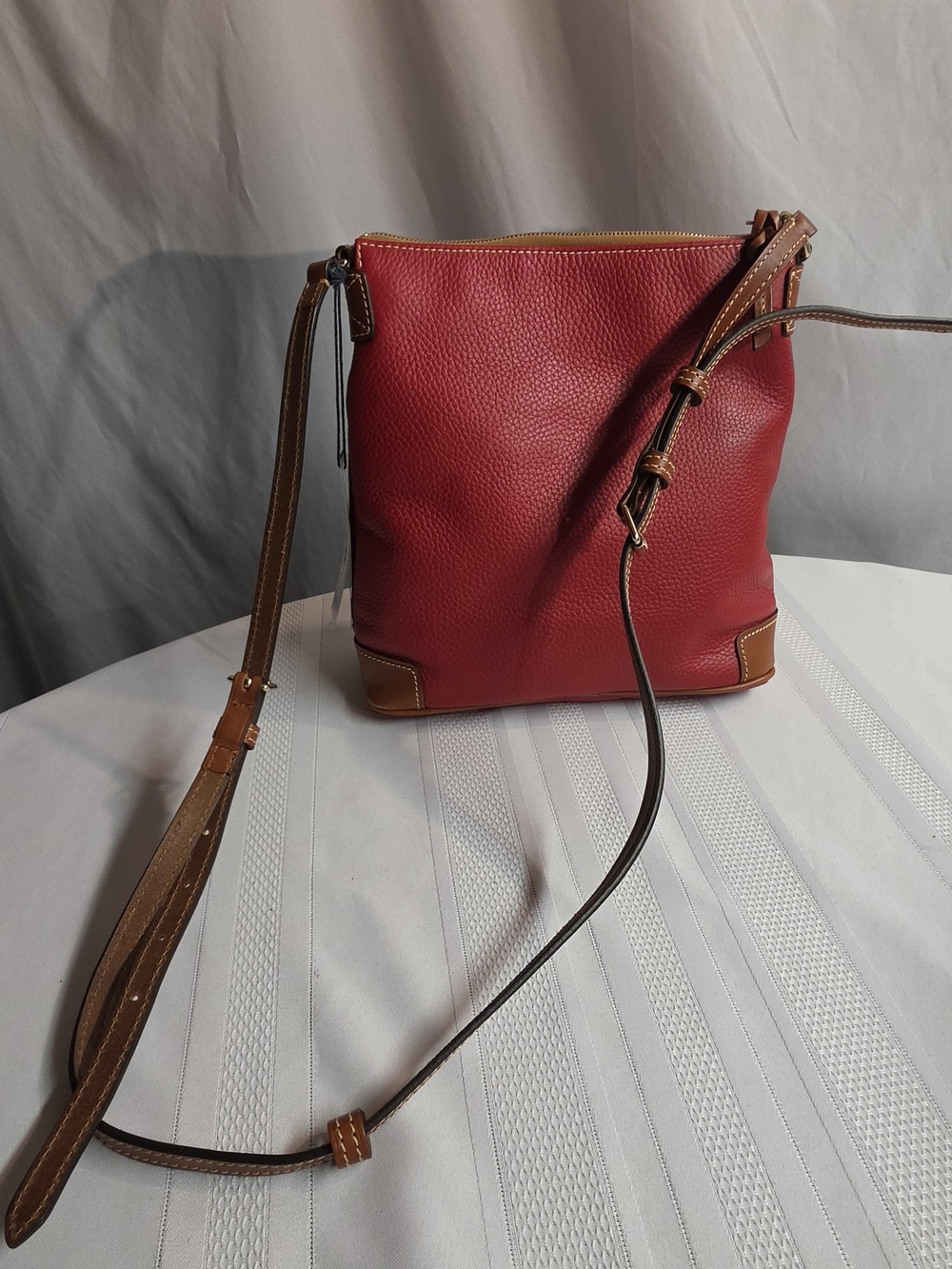 Dooney & Bourke Red Pebble Leather Crossbody Bag - Picture 5 of 8